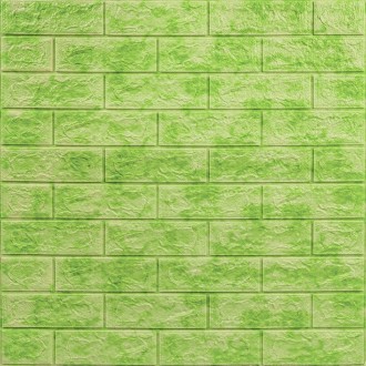 Декоративная 3D панель самоклейка под кирпич Зеленый мрамор 700x770x5мм (064).
Д. . фото 2