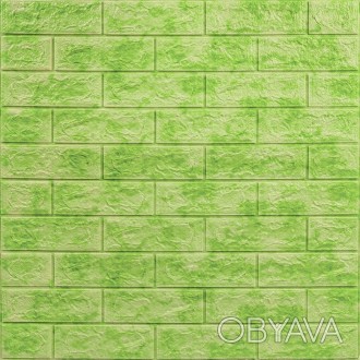 Декоративна 3D панель самоклейка під цеглу Зелений мармур 700х770х5мм (064).
Дек. . фото 1