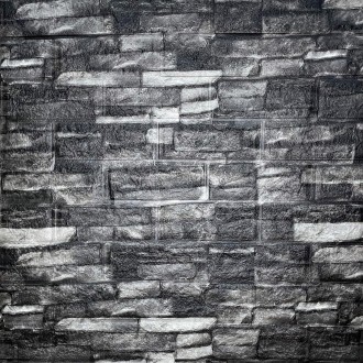 Панель самоклеюча декоративна 3D, під цеглу сірий піщаник матовий 700х770х5мм (0. . фото 2