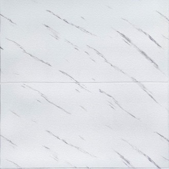 Самоклеюча 3D панель біла мармурова плитка 700х700х4мм (364).
Декоративна панель. . фото 2