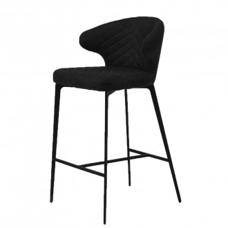 
Огляд напівбарного стільця Keen, велюр колір чорний Незвичайна форма спинки з ". . фото 2