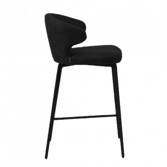 
Огляд напівбарного стільця Keen, велюр колір чорний Незвичайна форма спинки з ". . фото 3