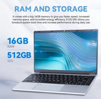Характеристики: FIREBAT A14 Ноутбук 14.1", Intel Celeron N5095, RAM 16 ГБ, SSD, . . фото 5