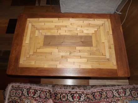 Большой тяжелый деревянный стол с мозаичной столешней. Натуральное дерево камерн. . фото 3