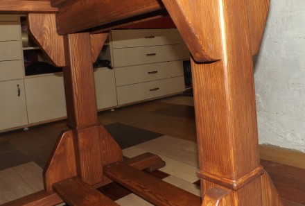 Большой тяжелый деревянный стол с мозаичной столешней. Натуральное дерево камерн. . фото 7