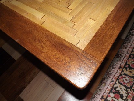 Большой тяжелый деревянный стол с мозаичной столешней. Натуральное дерево камерн. . фото 8