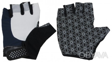 Женские перчатки для занятия спортом, велоперчатки Crivit черные с белым