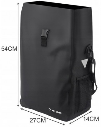 Вместительная велосипедная сумка, велосумка на багажник 15L Trizand черная
	объе. . фото 5