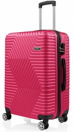 Пластиковый чемодан на колесах средний размер 70L GD Polo розовый 60k001 medium . . фото 2