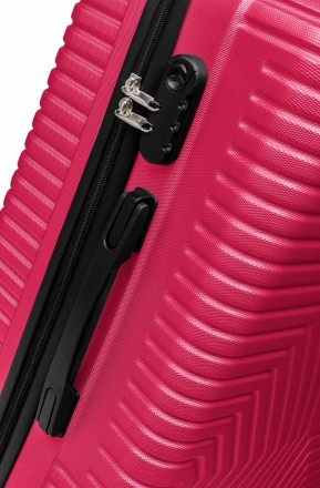 Пластиковый чемодан на колесах средний размер 70L GD Polo розовый 60k001 medium . . фото 6