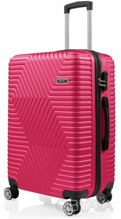Пластиковый чемодан на колесах средний размер 70L GD Polo розовый 60k001 medium . . фото 1