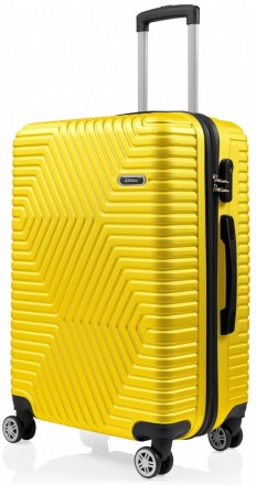Пластиковый чемодан на колесах средний размер 70L GD Polo желтый 60k001 medium y. . фото 2