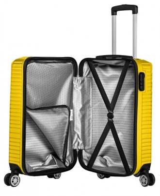 Пластиковый чемодан на колесах средний размер 70L GD Polo желтый 60k001 medium y. . фото 4