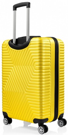 Пластиковый чемодан на колесах средний размер 70L GD Polo желтый 60k001 medium y. . фото 3