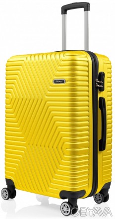 Пластиковый чемодан на колесах средний размер 70L GD Polo желтый 60k001 medium y. . фото 1