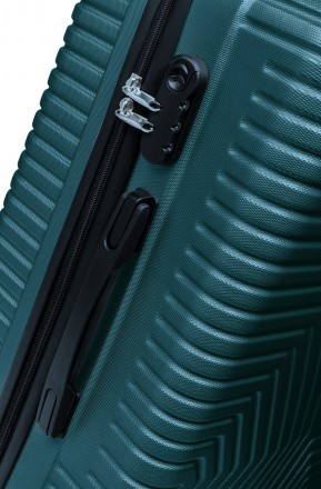 Малый пластиковый чемодан на колесах 45L GD Polo бирюзовый 60k001 small turquois. . фото 6