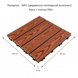 Деревинно-полімерна композитна плитка - інноваційний матеріал, що об'єднує ПВХ, . . фото 3