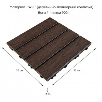 Деревинно-полімерна композитна плитка - інноваційний матеріал, що об'єднує ПВХ, . . фото 3