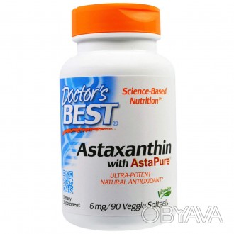 Астаксантин, (Astaxanthin with AstaPure), Doctor's Best - покращена формула з As. . фото 1