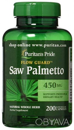 З пальметто, Saw Palmetto 450, Puritan's Pride - це продукт, виготовлений з ягід. . фото 1