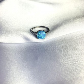 Родированное серебряное кольцо 925 пробы с опалом 1.158ct. Родированные украшени. . фото 3