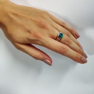 Родированное серебряное кольцо 925 пробы с опалом 0.764ct. Родированные украшени. . фото 3