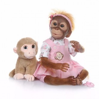 чудова лялька реборн-мавпочка з соскою та улюбленою іграшкою. Мила та чарівна ді. . фото 4