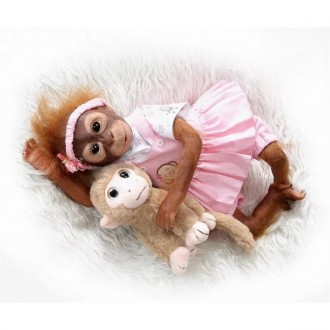 чудова лялька реборн-мавпочка з соскою та улюбленою іграшкою. Мила та чарівна ді. . фото 3
