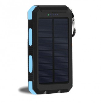Power Bank Solar ES1600 павербанк + ліхтарик + компас із сонячною панеллю 16000 . . фото 2