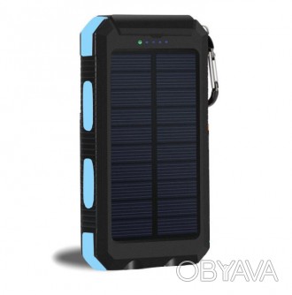 Power Bank Solar ES1600 павербанк + ліхтарик + компас із сонячною панеллю 16000 . . фото 1