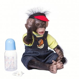 чудова лялька реборн-мавпочка з коттоновим тілом хлопчик Чіп. Чудовий вініл-силі. . фото 2
