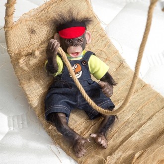 чудова лялька реборн-мавпочка з коттоновим тілом хлопчик Чіп. Чудовий вініл-силі. . фото 5