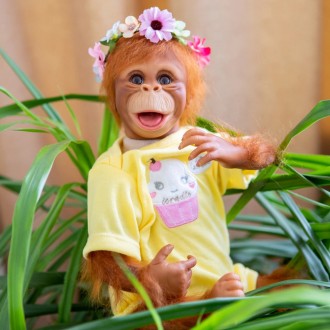 чудова лялька реборн-мавпочка з коттоновим тілом дівчинка Дейлі. Чудова вініл-си. . фото 3