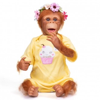 чудова лялька реборн-мавпочка з коттоновим тілом дівчинка Дейлі. Чудова вініл-си. . фото 2
