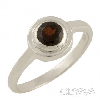 Родированное серебряное кольцо 925 пробы с натуральным гранатом 0.625ct. Родиров. . фото 1