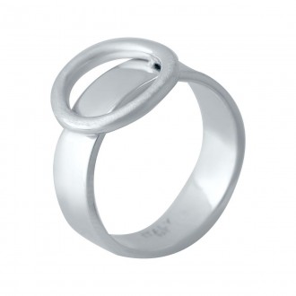 Родированное серебряное кольцо 925 пробы без камней. Родированные украшения доль. . фото 2