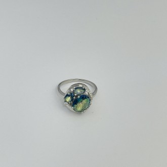 Родированное серебряное кольцо 925 пробы с мистик топазом 2.535ct. Родированные . . фото 3