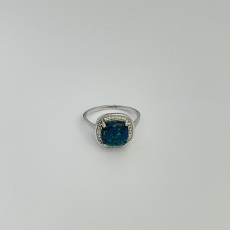 Родированное серебряное кольцо 925 пробы с опалом 1.954ct. Родированные украшени. . фото 3