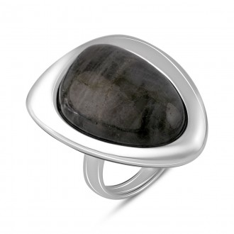Родированное серебряное кольцо 925 пробы с 15.267ct. Родированные украшения доль. . фото 2