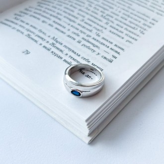 Родированное серебряное кольцо 925 пробы с сапфиром nano 0.3ct. Родированные укр. . фото 4