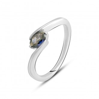 Родированное серебряное кольцо 925 пробы с мистик топазом 0.642ct. Родированные . . фото 2