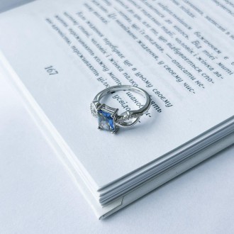 Родированное серебряное кольцо 925 пробы с мистик топазом. Родированные украшени. . фото 4