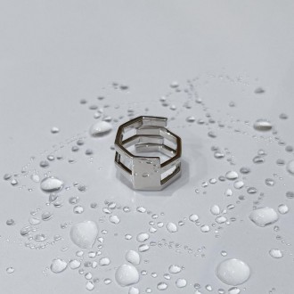 Родированное серебряное кольцо 925 пробы без камней. Родированные украшения доль. . фото 6