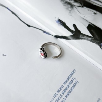 Родированное серебряное кольцо 925 пробы с емаллю. Родированные украшения дольше. . фото 6