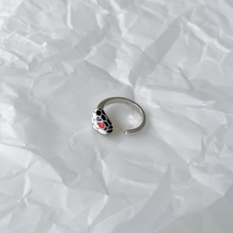 Родированное серебряное кольцо 925 пробы с емаллю. Родированные украшения дольше. . фото 7