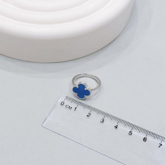 Родированное серебряное кольцо 925 пробы с бирюзой. Родированные украшения дольш. . фото 10