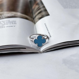 Родированное серебряное кольцо 925 пробы с бирюзой. Родированные украшения дольш. . фото 4