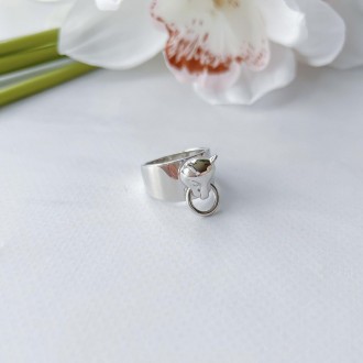Родированное серебряное кольцо 925 пробы без камней. Родированные украшения доль. . фото 3
