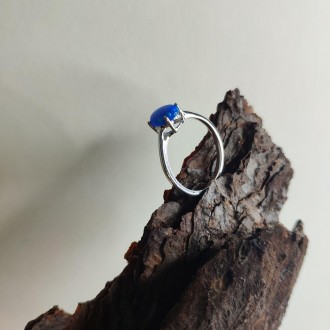 Родированное серебряное кольцо 925 пробы с опалом 0.625ct. Родированные украшени. . фото 7