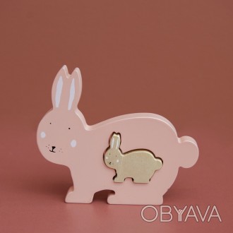 Деревянный детский пазл - Розовый кролик.
материал -дерево ( 1.5 см )
размер :. . фото 1